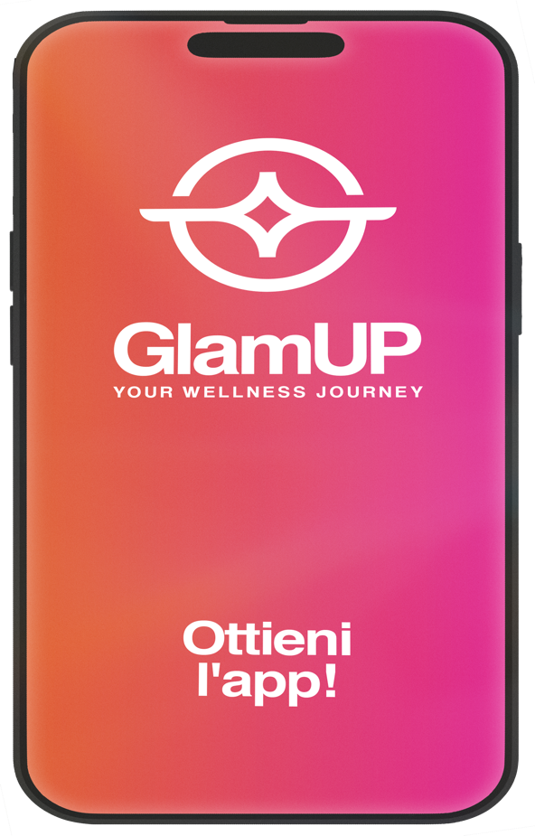 The GlamUP Partner app on a phone showing the daily schedule