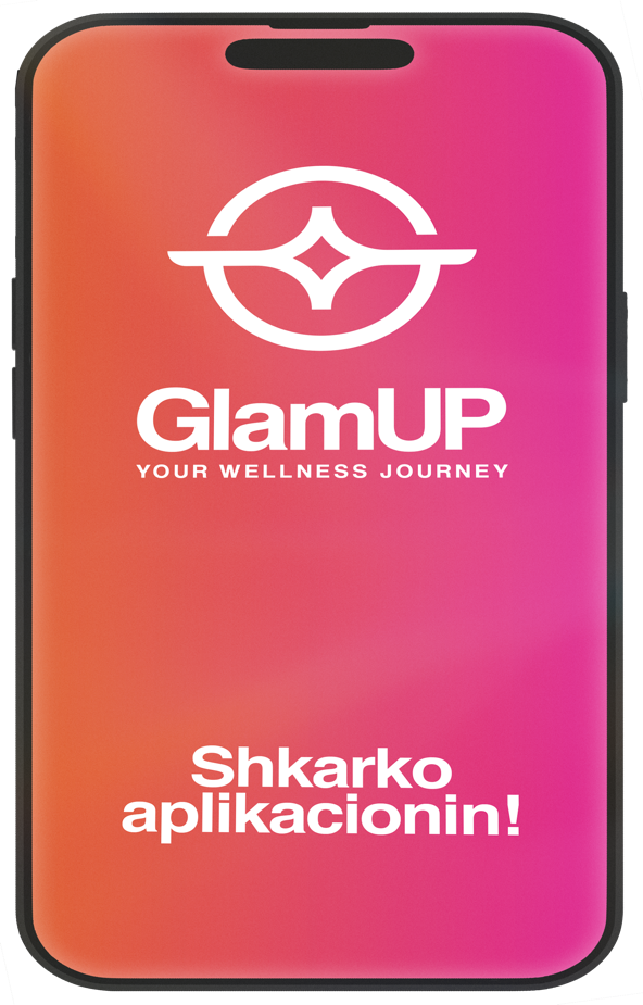 The GlamUP Partner app on a phone showing the daily schedule